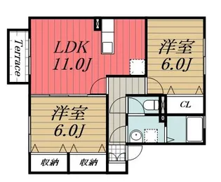 千葉県東金市田間2【アパート】の間取り