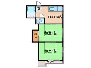 山川マンション【2階】の間取り
