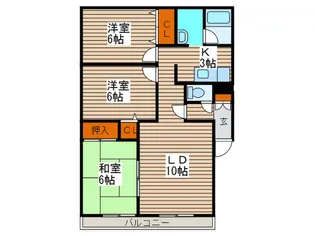 リ-ベデンス山本B【1階】の間取り