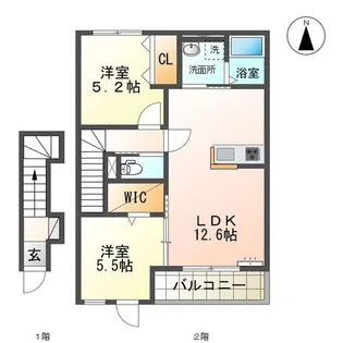 熊本県合志市須屋【アパート】の間取り