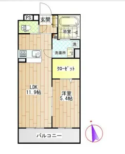 Lusora Osato(ルソーラ オオサト)【1階】の間取り