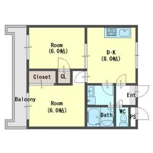 大阪府寝屋川市木屋町【マンション】の間取り