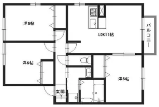 ラフィネ宮前【2階】の間取り