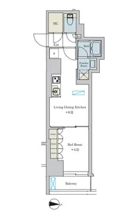 Brillia ist 池尻大橋【1階】の間取り