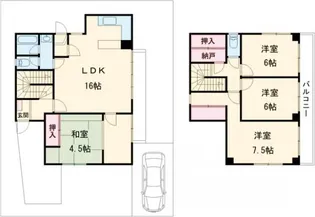 大阪府茨木市下穂積4【一戸建】の間取り