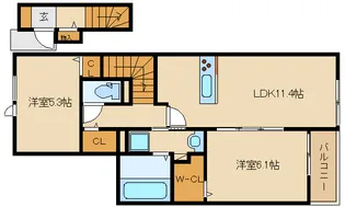 大阪府柏原市法善寺4【アパート】の間取り
