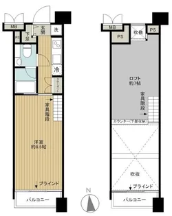 東京都港区三田1【マンション】の間取り