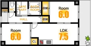 パレ広瀬【3階】の間取り
