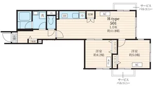 フォセット池田山【5階】の間取り