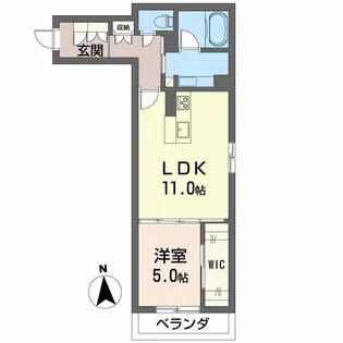 シャーメゾンアルバス新山口【1階】の間取り