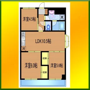 サンクレスト西原【5階】の間取り