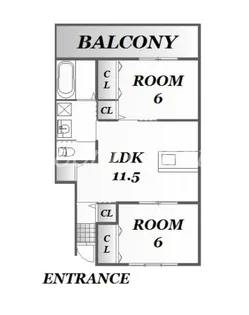 ピース・エルヴィータA棟【1階】の間取り