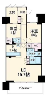 ザ・パークハウス本厚木【15階】の間取り
