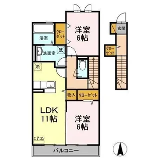 サンライズ【2階】の間取り