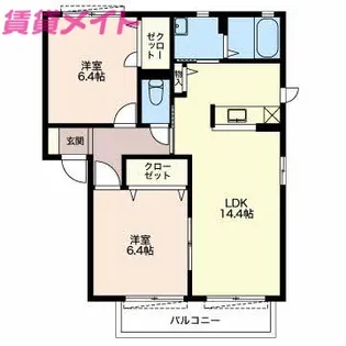 MastTown富田 C【2階】の間取り