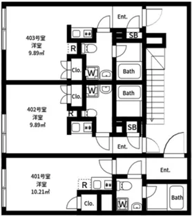 王子本町2丁目北棟【4階】の間取り