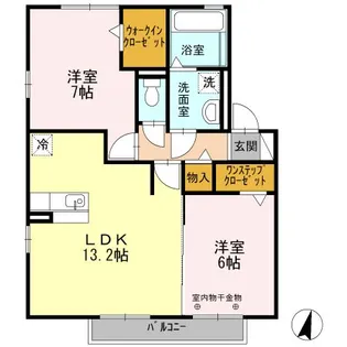 セジュールKAMAYA 2010【2階】の間取り