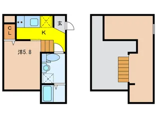 クローバー和白【2階】の間取り