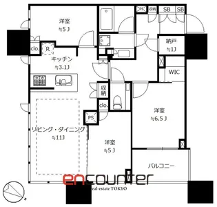 グランドミレーニア【21階】の間取り