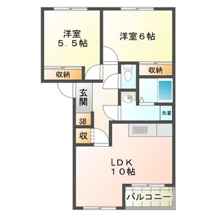 グリンビバーチェ【2階】の間取り