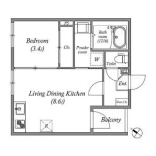 Wood Garden II【1階】の間取り