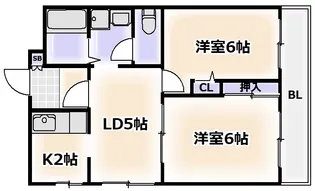 メゾンヒガシビル【4階】の間取り