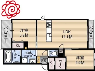 エスポワール鶴見【2階】の間取り