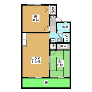 サンハイツ岩田【1階】の間取り