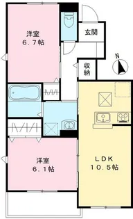 ユアメゾン益野 B【1階】の間取り