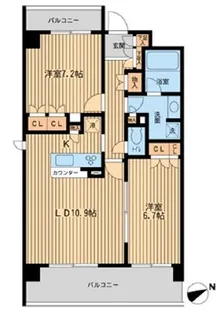 HF若林公園レジデンス【5階】の間取り