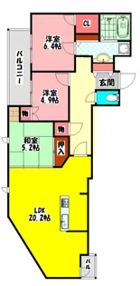 サンマークスだいにちサンタワーレジデンスG棟【25階】の間取り