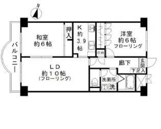 亀有パークマンション【2階】の間取り