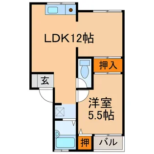 第22愛日ハイツ【2階】の間取り