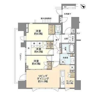クレヴィア茗荷谷文京の丘【15階】の間取り