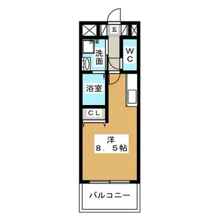 ラ・ヴィ・アン・ローズ【1階】の間取り