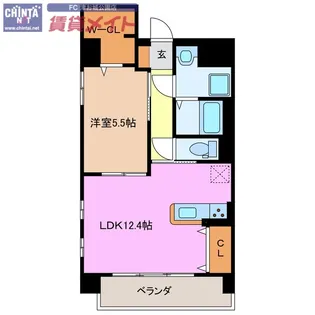 メゾンピエール上浜【6階】の間取り