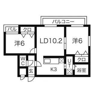 ヴィラ新札幌 幸【3階】の間取り