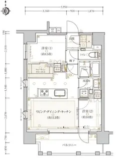 クリオラベルヴィ三鷹グランクラス【10階】の間取り