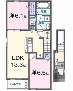 ヒラソール【2階】の間取り