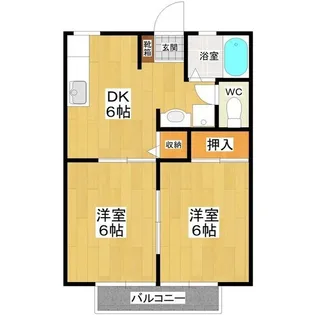 コーポスマイルB棟【1階】の間取り