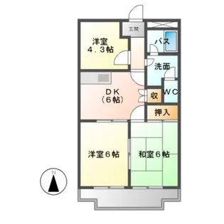 ダイヤマンションC【2階】の間取り