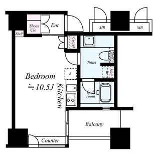 ザ・タワー芝浦【5階】の間取り