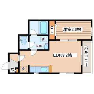 アイワスクエア【1階】の間取り