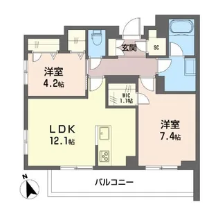 ピッコ ヴィア ソーレ杉並【2階】の間取り