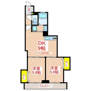 ソレイユ上之園【7階】の間取り
