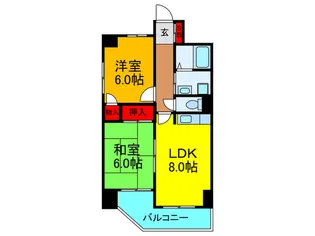 ソレアード【4階】の間取り