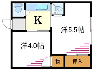 第2日東荘【1階】の間取り