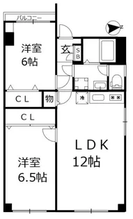 シティパルトゴシ【6階】の間取り