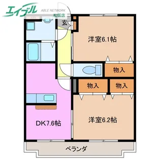 ファームガーデン利平治A棟【2階】の間取り