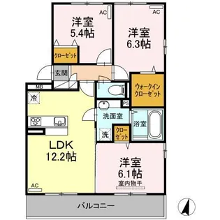 ウエストヴィレッジIII【3階】の間取り